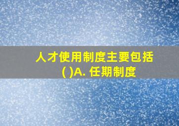 人才使用制度主要包括( )A. 任期制度